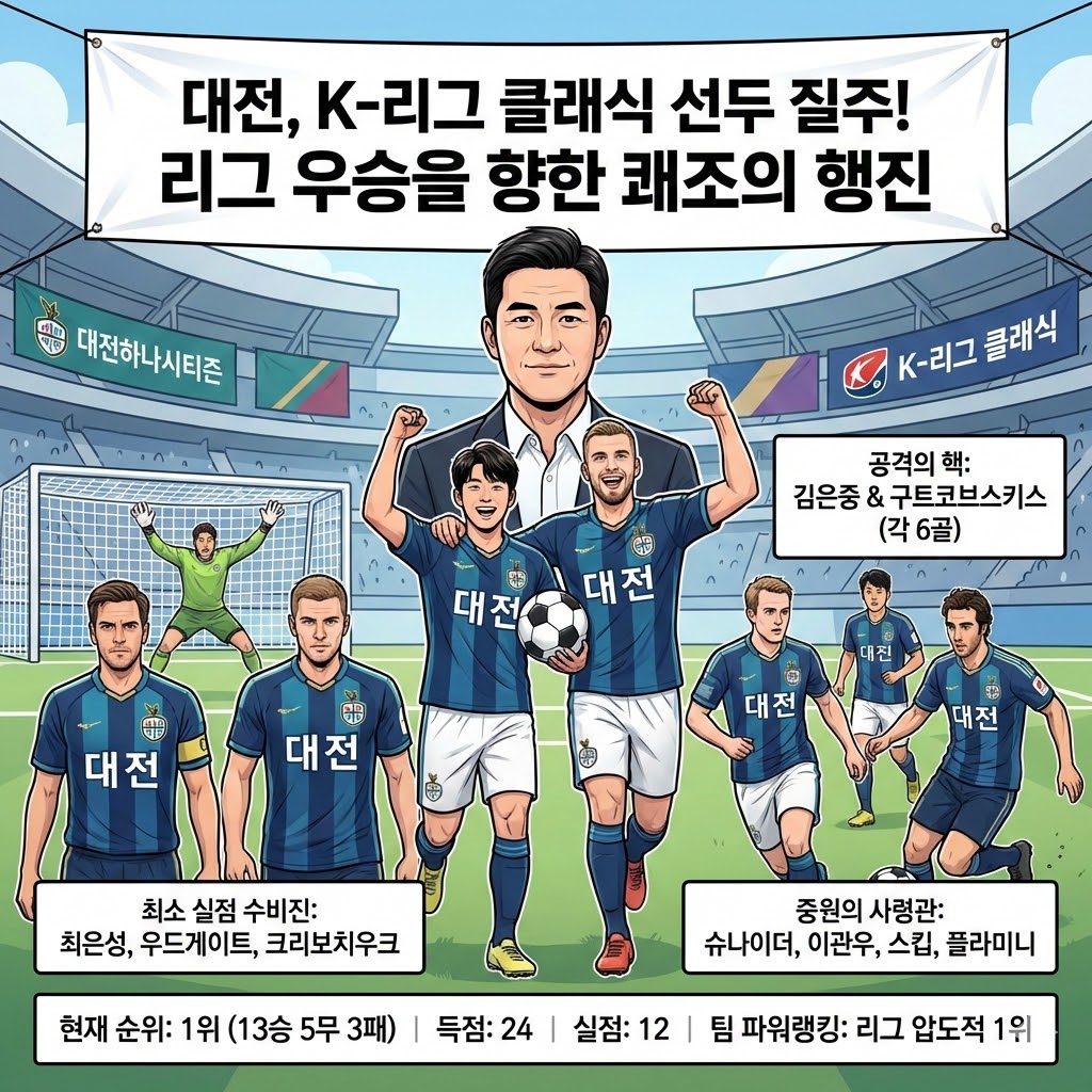 대전, [철벽 수비+폭풍 공격] 리그 제패 넘본다